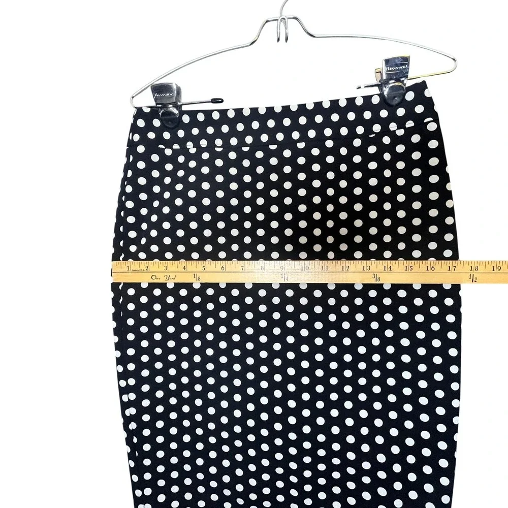 Loft Polka‎ Dot Pencil Skirt Womens 2 Black White Retro Pinup Rockabilly Office